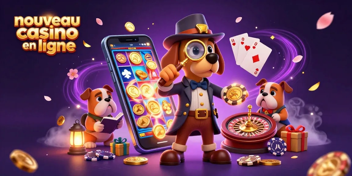 Analysez les jeux au nouveau casino en ligne avec un détective cartoon et un bulldog!