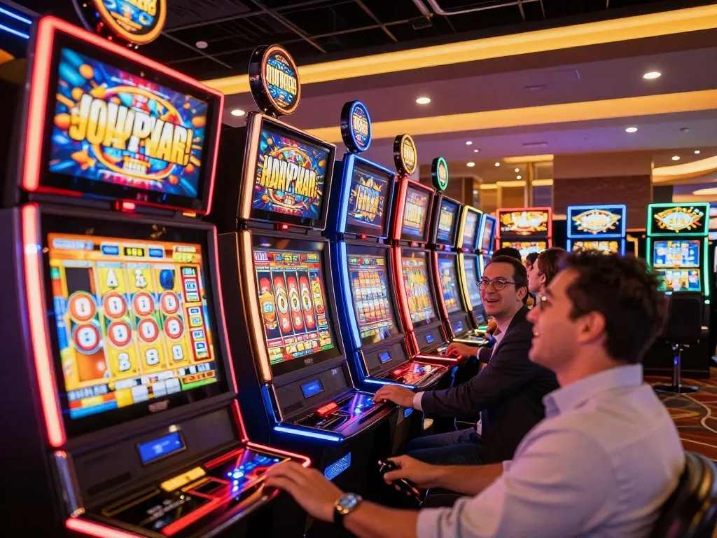 Experience the thrill of slot depo 10k gaming with exciting machines and engaged players in a lively casino