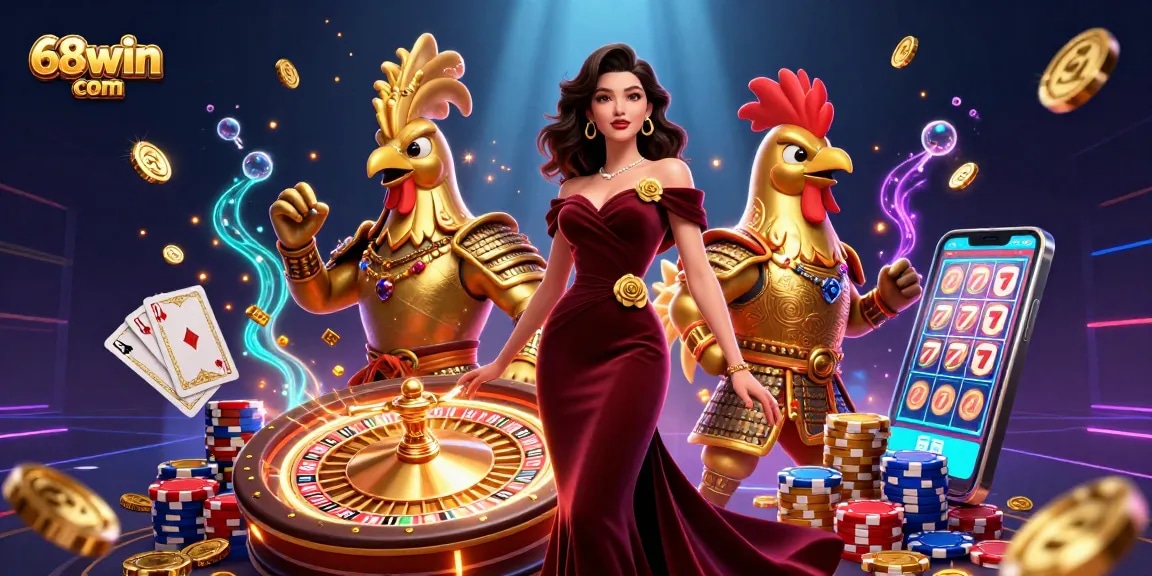 Experience the excitement of victory at 68win com with glamorous characters and dynamic casino elements.