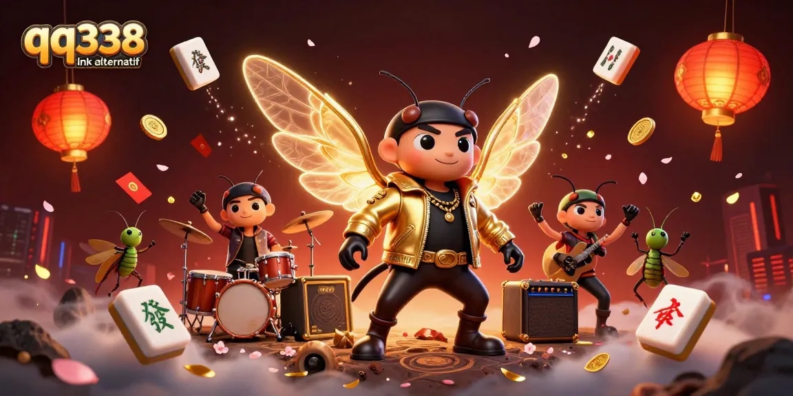 Engage with qq338 link alternatif through a vibrant casino scene featuring animated characters and dynamic game elements.