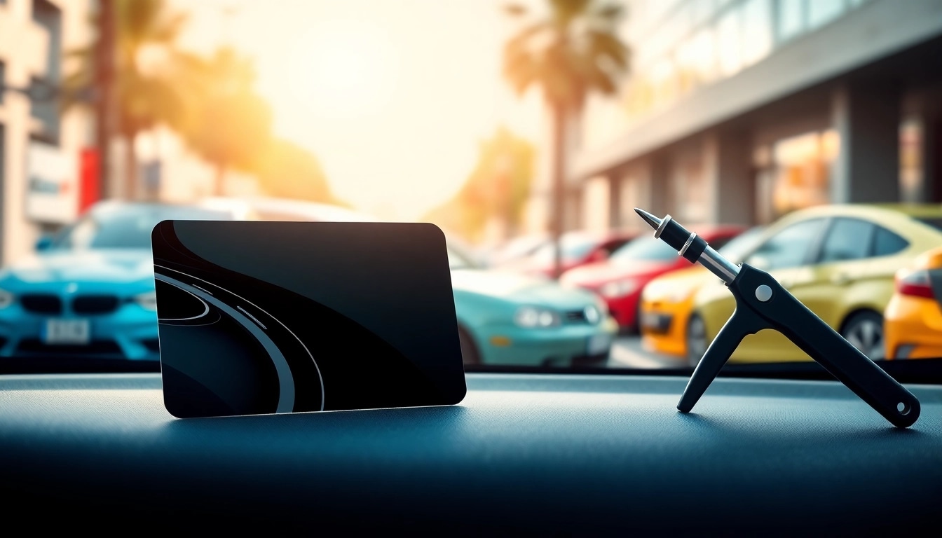 Gift card for window tint services showcasing a sleek design and vibrant colors.