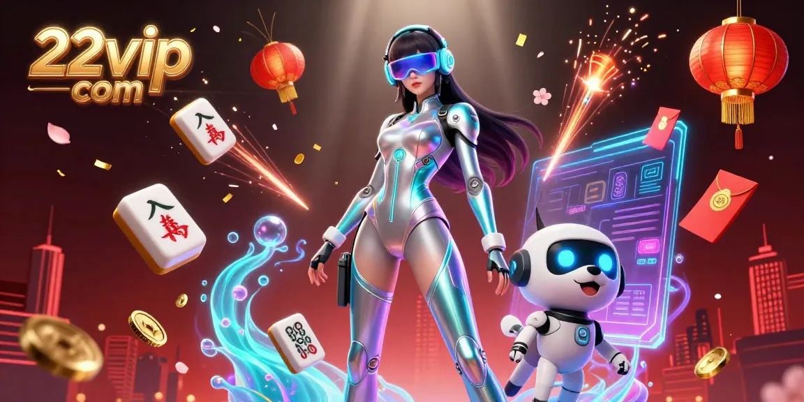 Experience thrilling gameplay at 22vip com with vibrant characters in a dynamic casino scene.