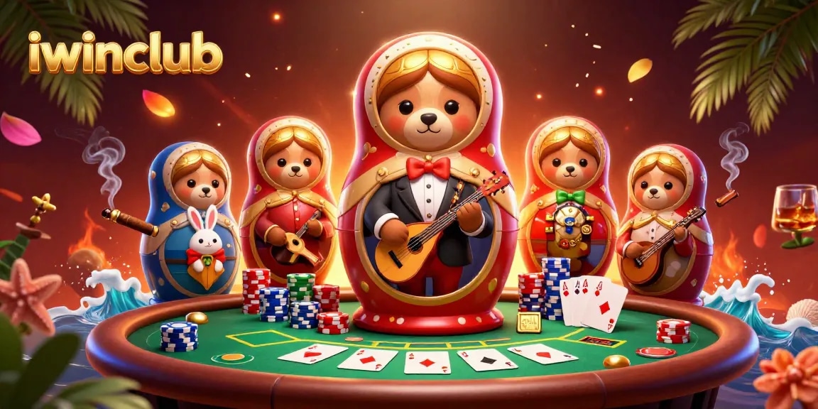 Experience gaming excitement at iwinclub with vibrant poker characters and dynamic casino elements.