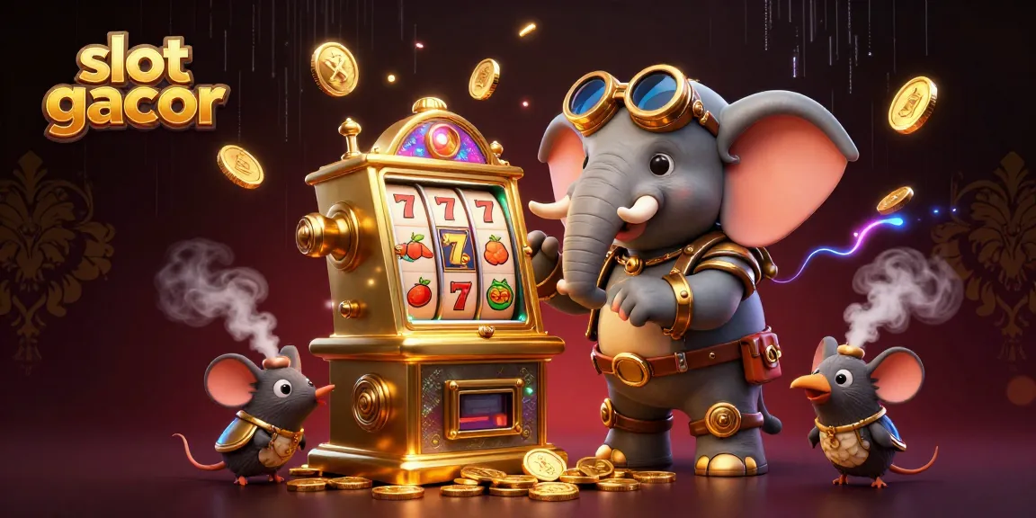 Spin the exciting slot gacor with vibrant elements featuring a steampunk elephant engineer.