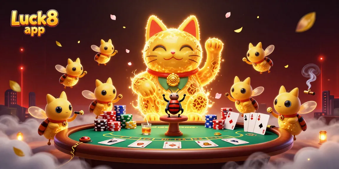 Experience thrilling gameplay with the Luck8 app in this vibrant casino scene.