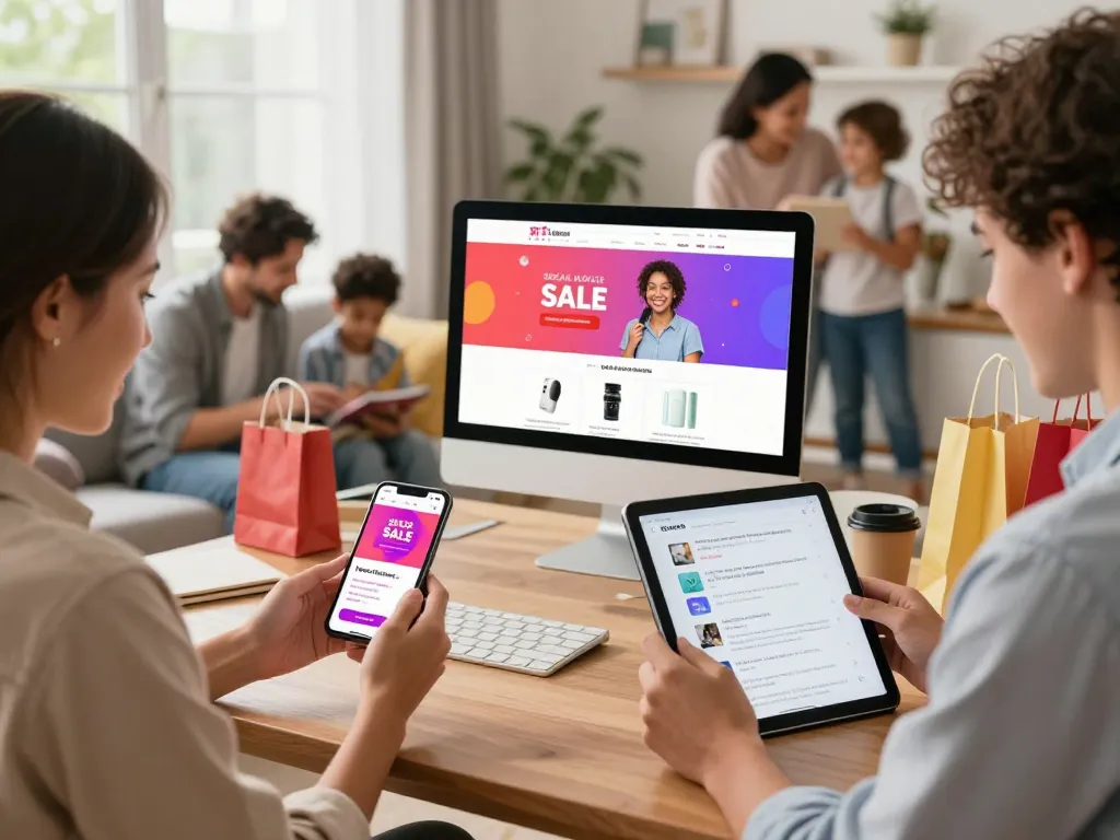 Shoppers engaging with Link vào hubet88 online sales notifications and new products