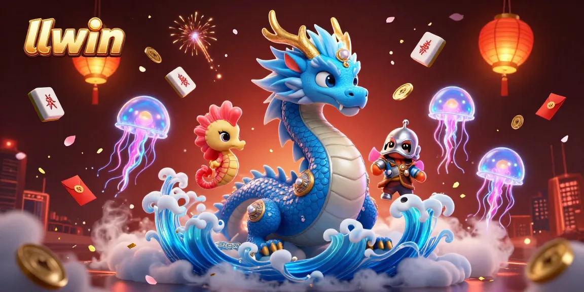 Experience thrilling gameplay with the llwin casino, featuring an azure water dragon and glowing jellyfish.