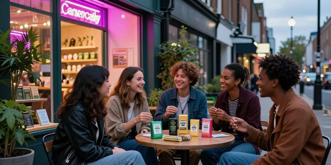 Friends enjoying premium cannabis products after buying weed in Croydon.