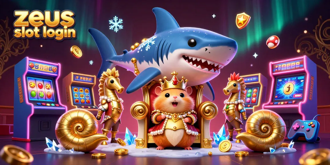 Play zeus slot login with a golden hamster king and vibrant gaming elements in a dynamic casino scene
