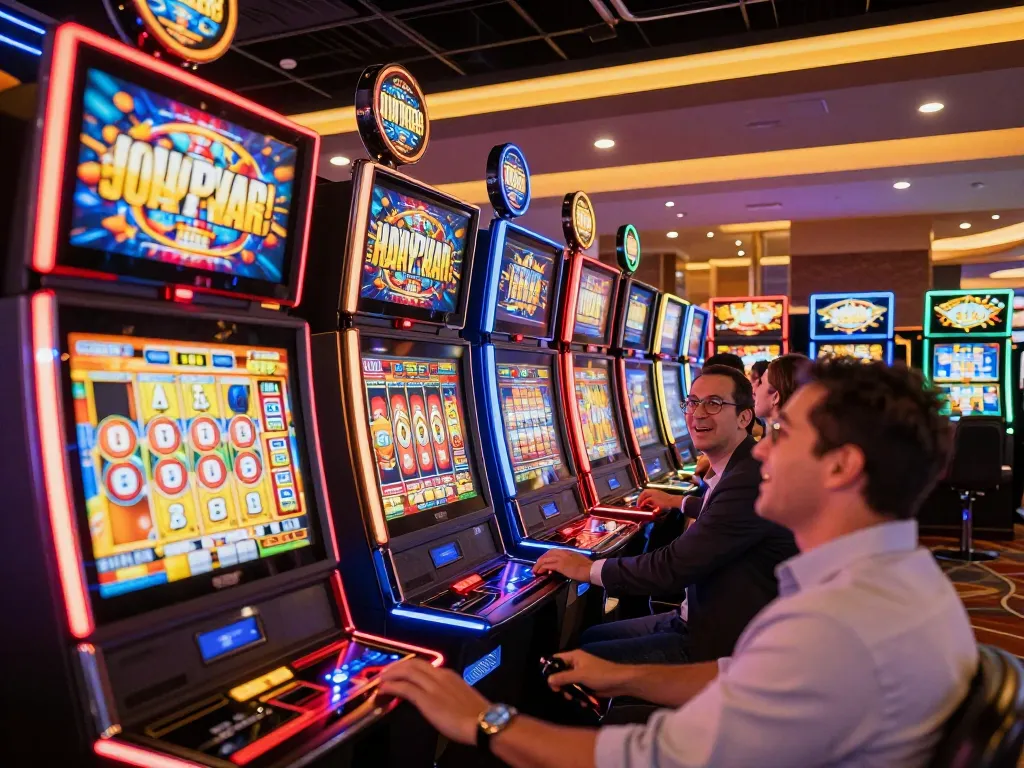 Experience the thrill of slot depo 10k gaming with exciting machines and engaged players in a lively casino