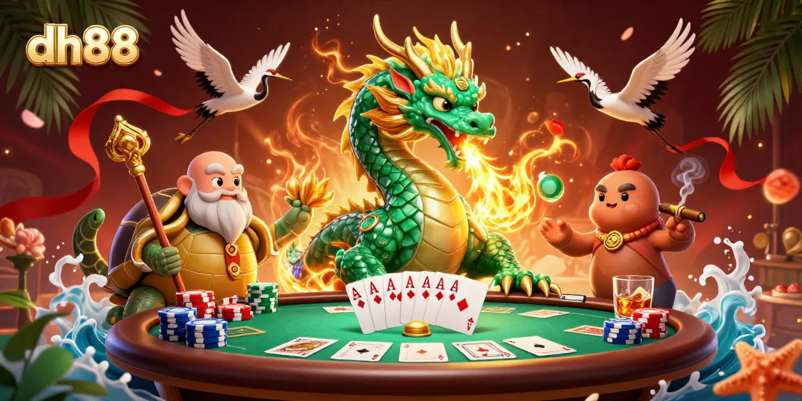 Engage with dh88's epic casino scene featuring dynamic dragon and poker elements.