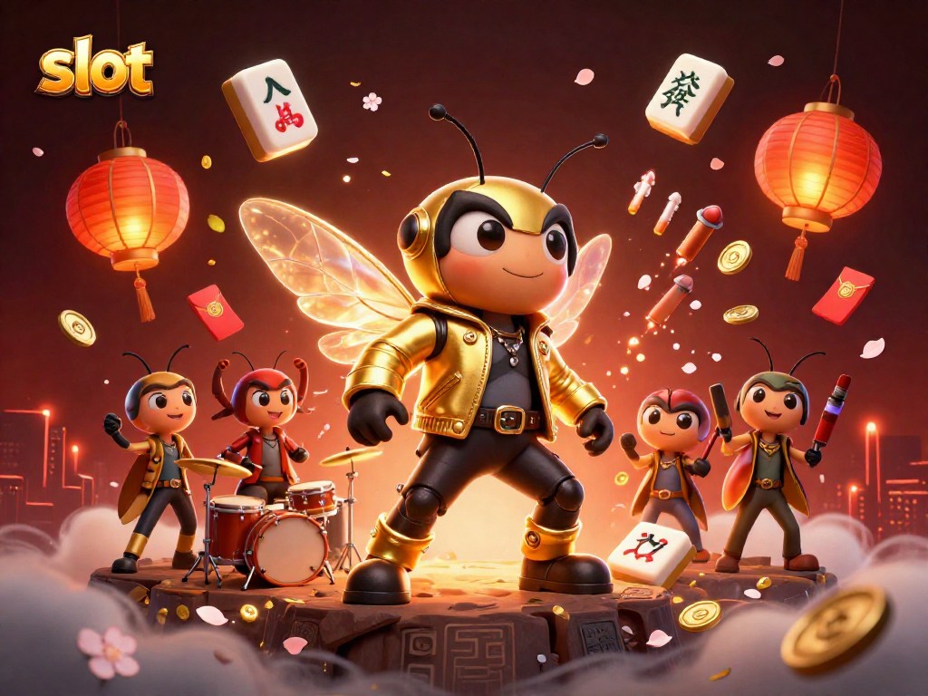 Menang cepat slot dengan ilustrasi menarik cicada rock star dan elemen kasino lainnya.
