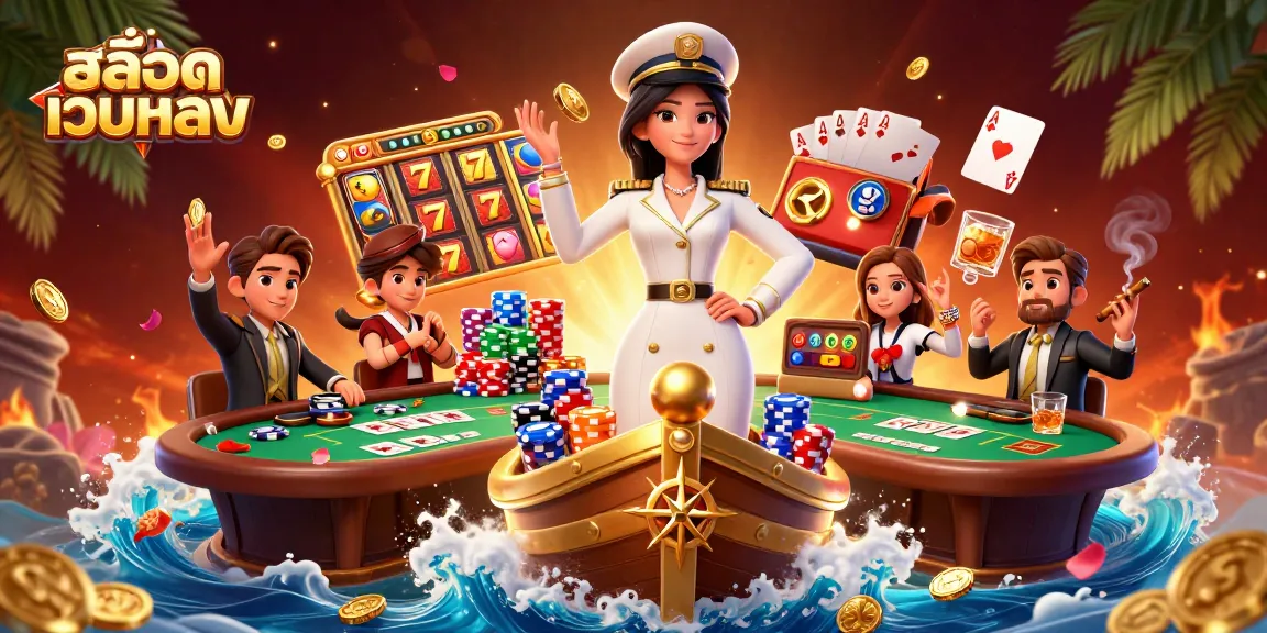 Experience thrilling action with สล็อตเว็บตรง through a vibrant casino scene featuring dynamic slot reels.