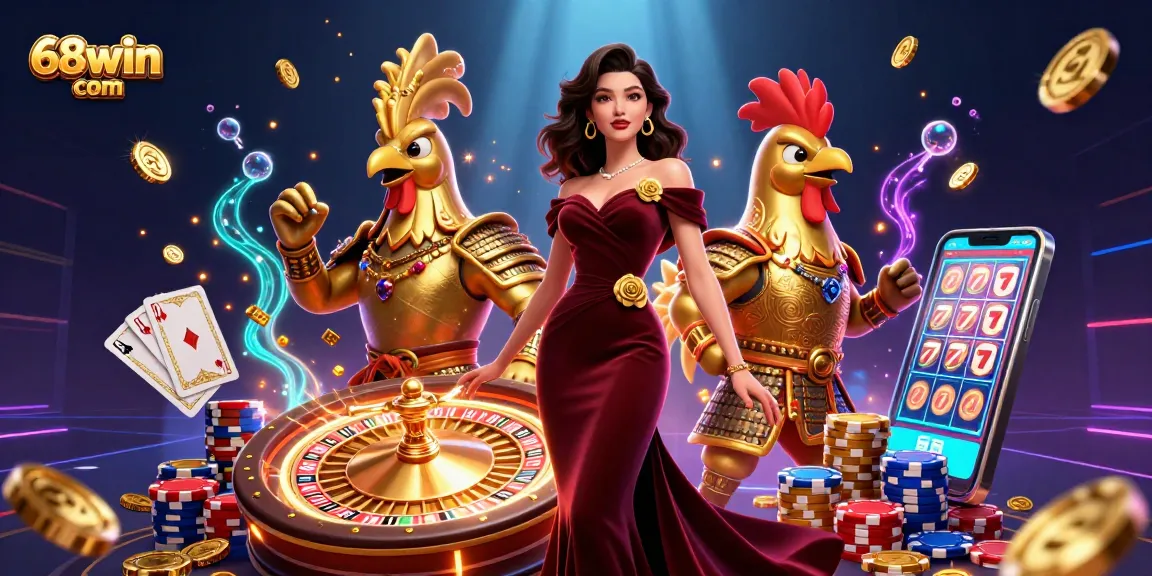 Experience the excitement of victory at 68win com with glamorous characters and dynamic casino elements.
