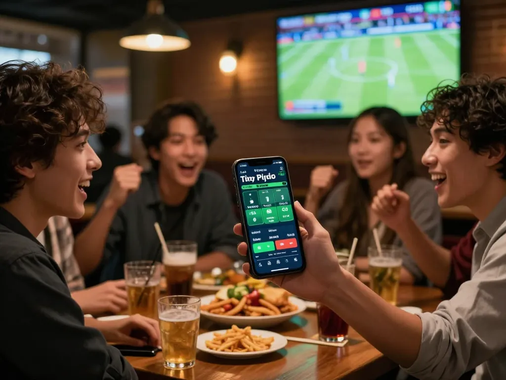 Tỷ lệ kèo nhà cái hôm nay displayed on smartphone in social sports betting scene
