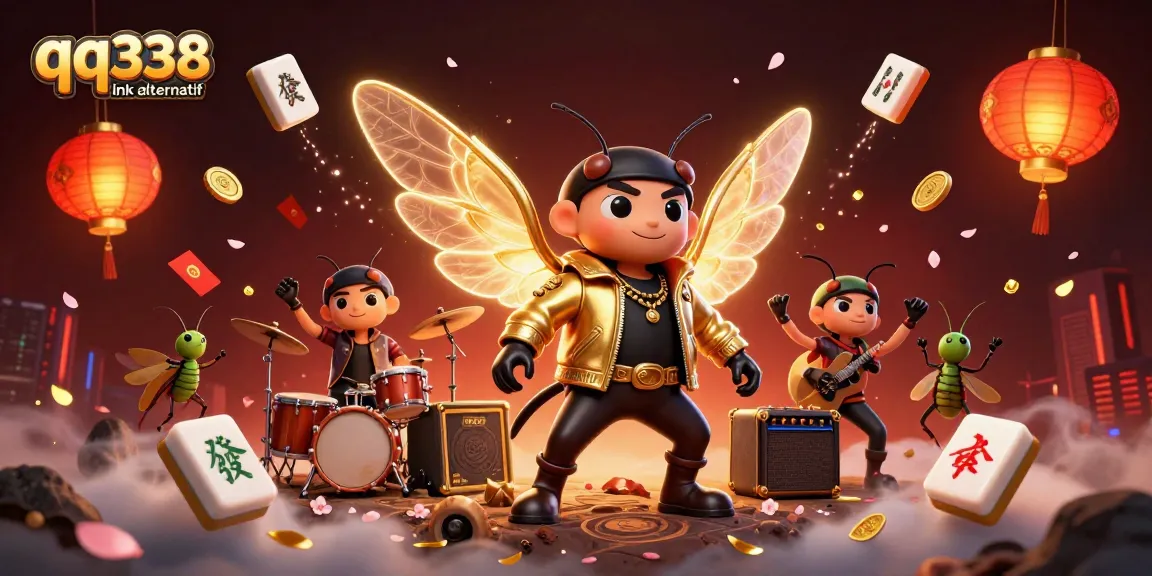 Engage with qq338 link alternatif through a vibrant casino scene featuring animated characters and dynamic game elements.