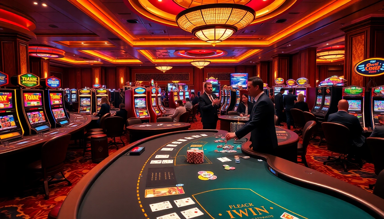 IWIN casino players enjoying high-stakes poker at luxurious gaming tables.