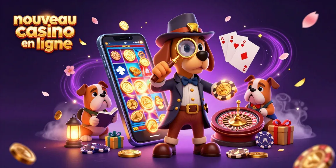 Analysez les jeux au nouveau casino en ligne avec un détective cartoon et un bulldog!