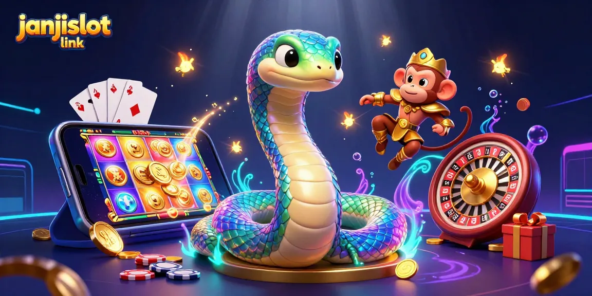 Experience thrilling gameplay with janjislot link, featuring an animated scene of vibrant characters and casino elements.