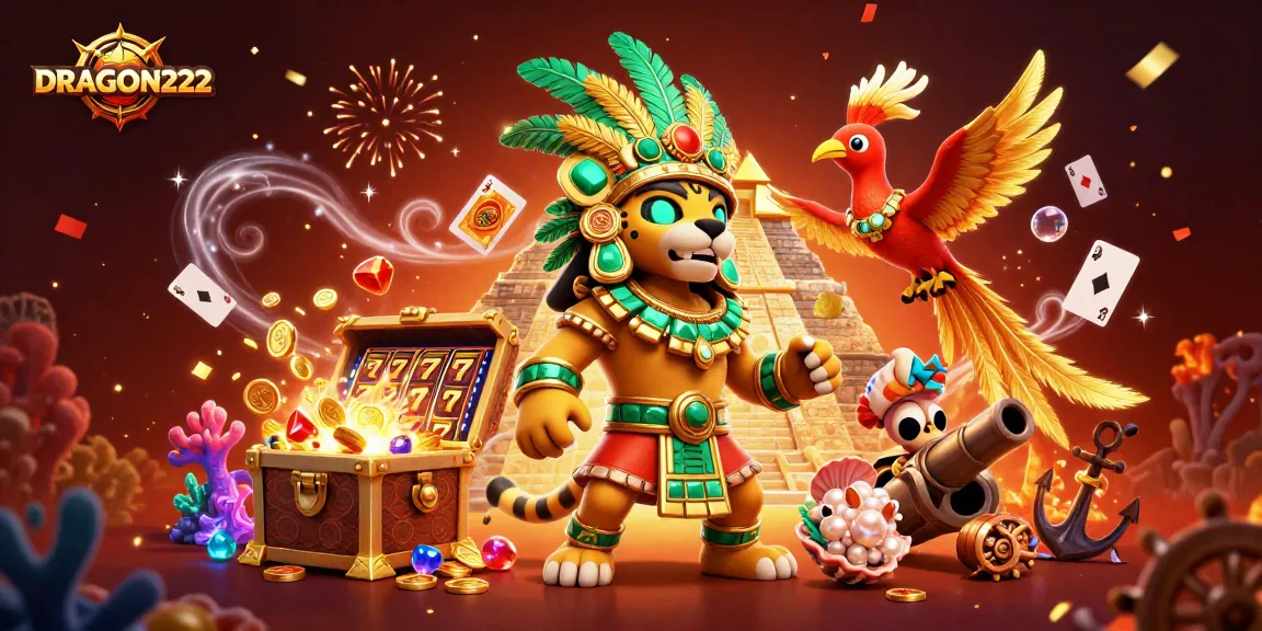 Spin and win big with DRAGON222 mega slot games featuring vibrant characters and explosive treasures!