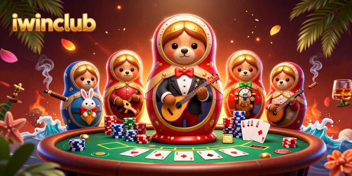 Experience gaming excitement at iwinclub with vibrant poker characters and dynamic casino elements.