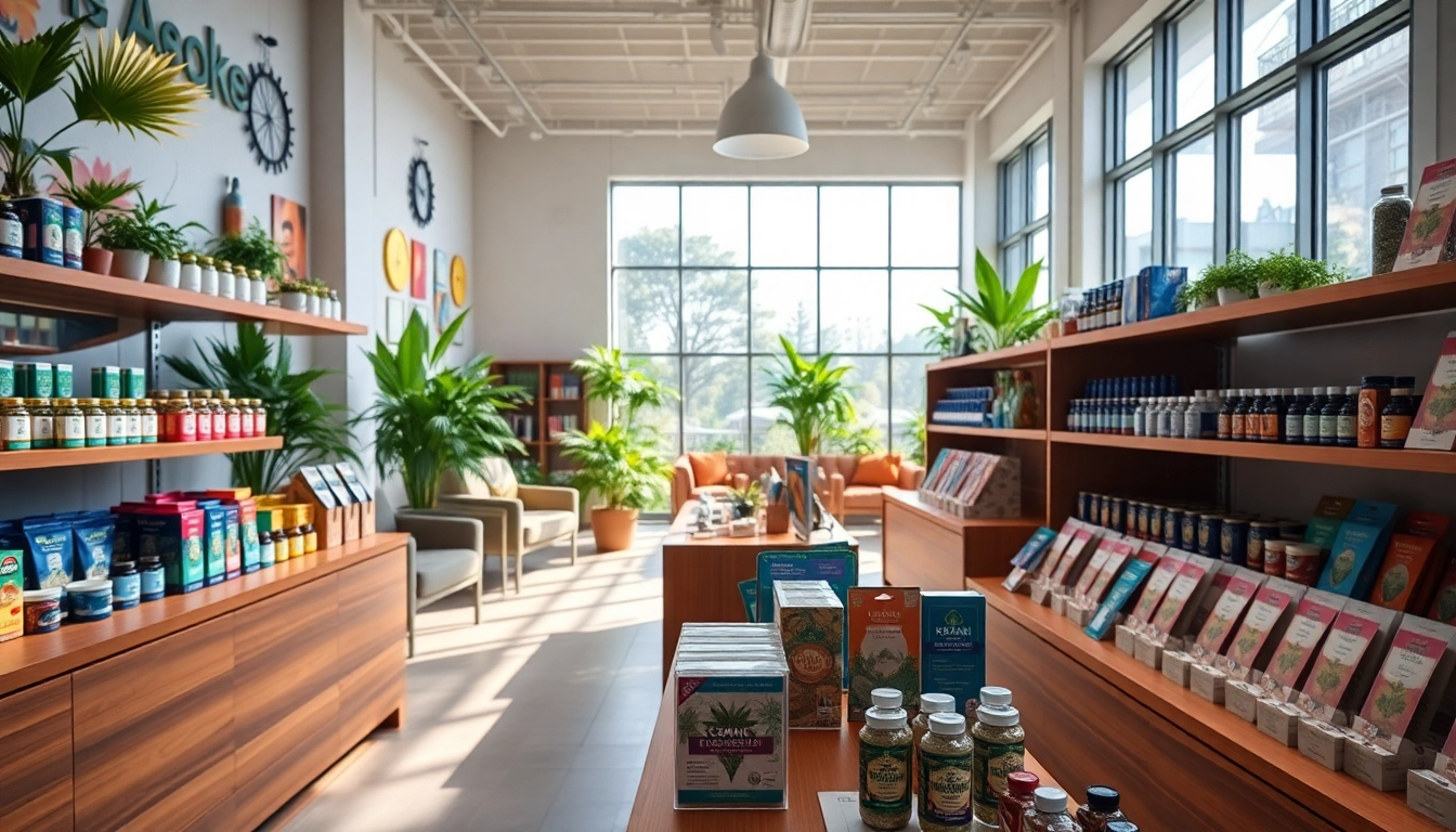 Shop the diverse offerings at a contemporary Weed Store with an inviting atmosphere.