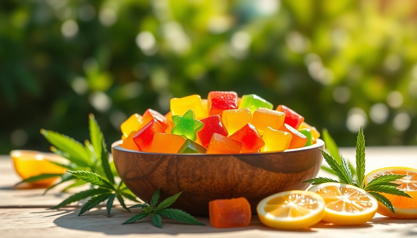 Decadent Weed Gummies arranged in a rustic bowl, showcasing vibrant colors and textures.