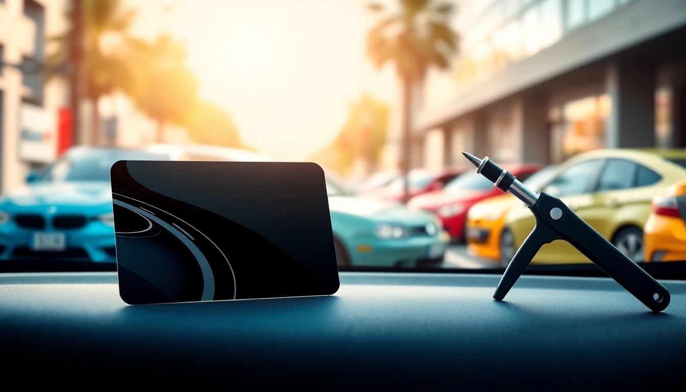 Gift card for window tint services showcasing a sleek design and vibrant colors.